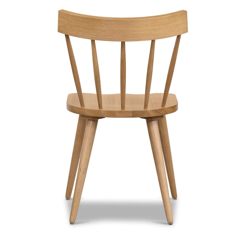 Chaise de salle à manger Poly & Bark Hava – Bois de chêne massif avec dossier à barreaux