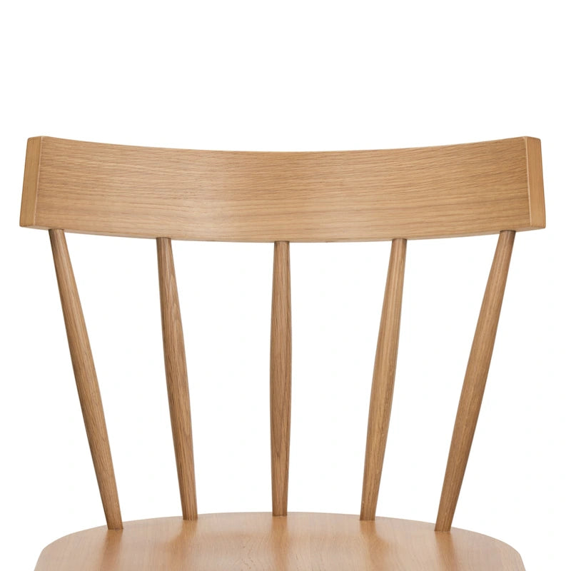 Chaise de salle à manger Poly & Bark Hava – Bois de chêne massif avec dossier à barreaux
