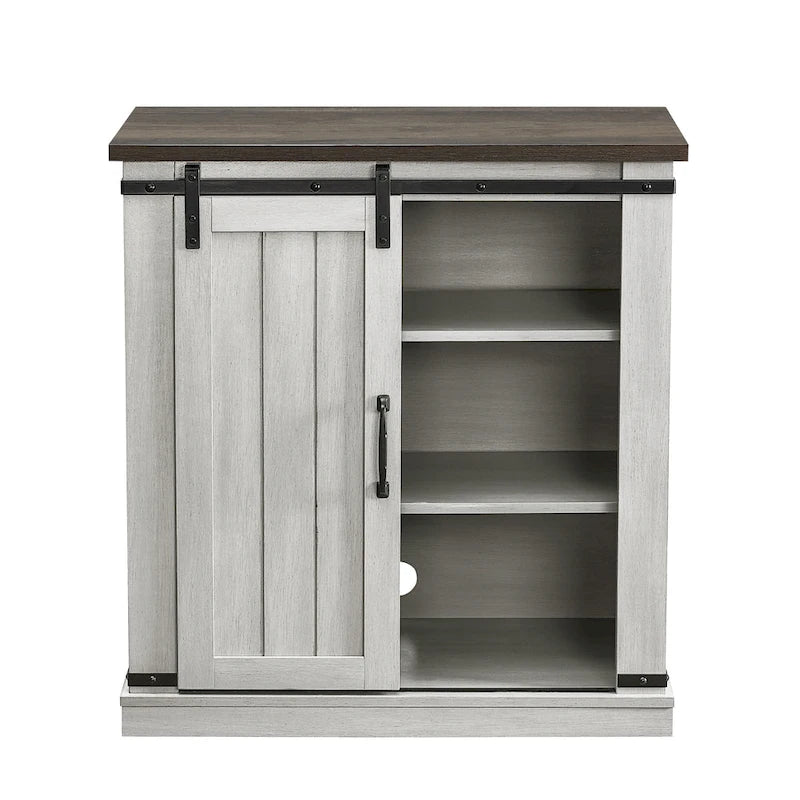 Meuble de rangement coulissant style porte de grange de 32 po de largeur