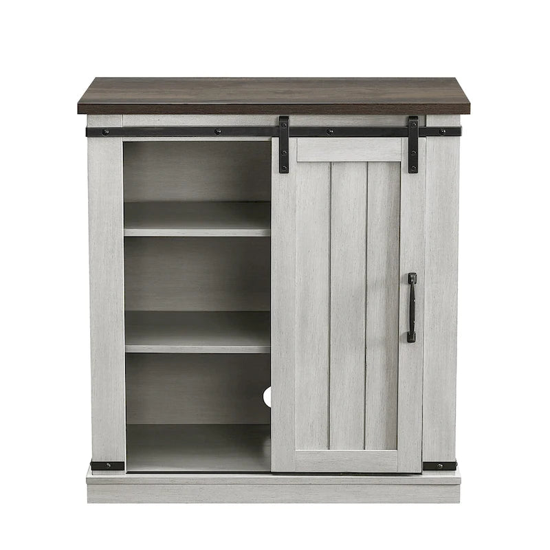 Meuble de rangement coulissant style porte de grange de 32 po de largeur