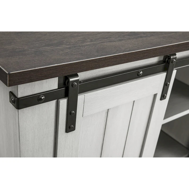 Meuble de rangement coulissant style porte de grange de 32 po de largeur