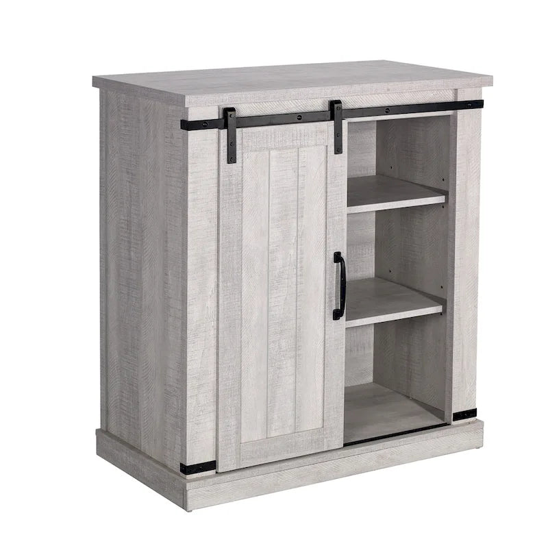 Meuble de rangement coulissant style porte de grange de 32 po de largeur
