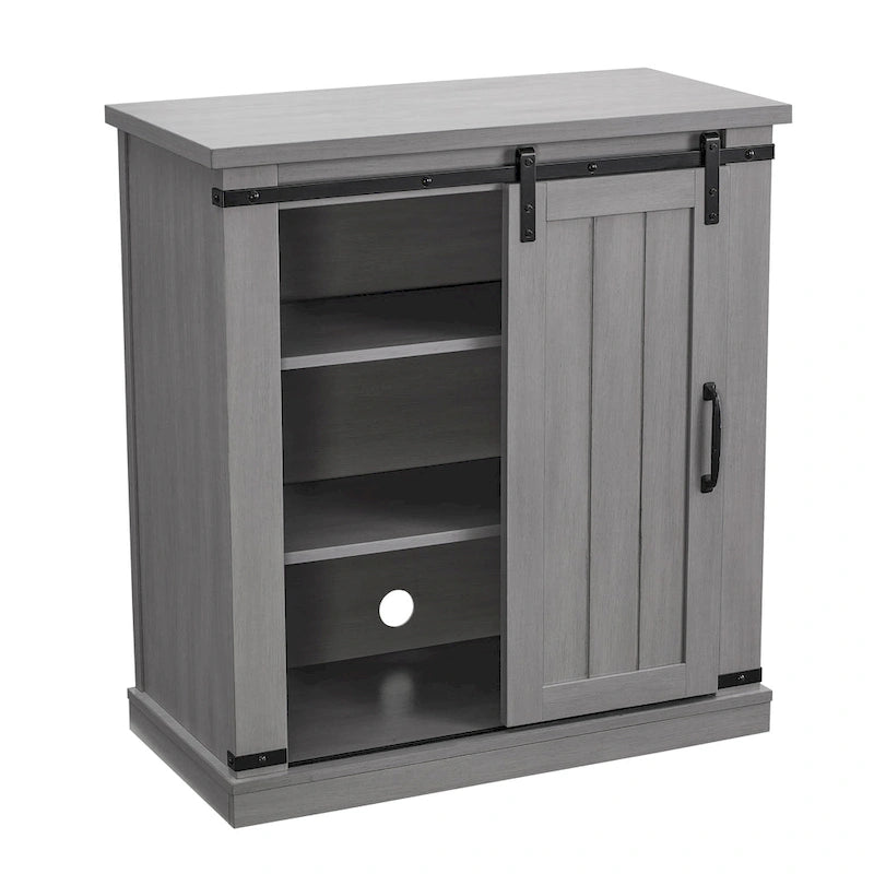 Meuble de rangement coulissant style porte de grange de 32 po de largeur