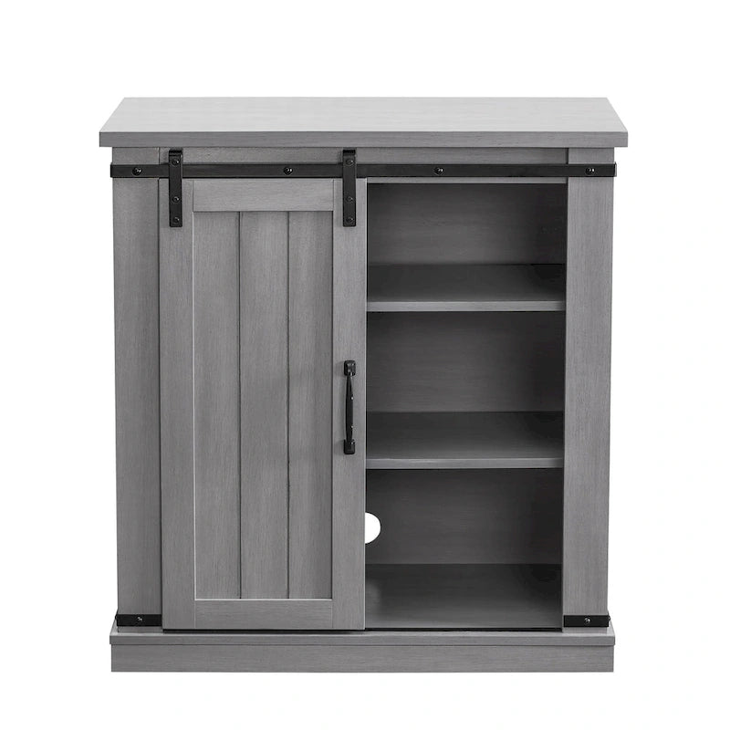 Meuble de rangement coulissant style porte de grange de 32 po de largeur