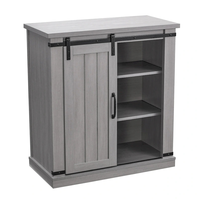 Meuble de rangement coulissant style porte de grange de 32 po de largeur