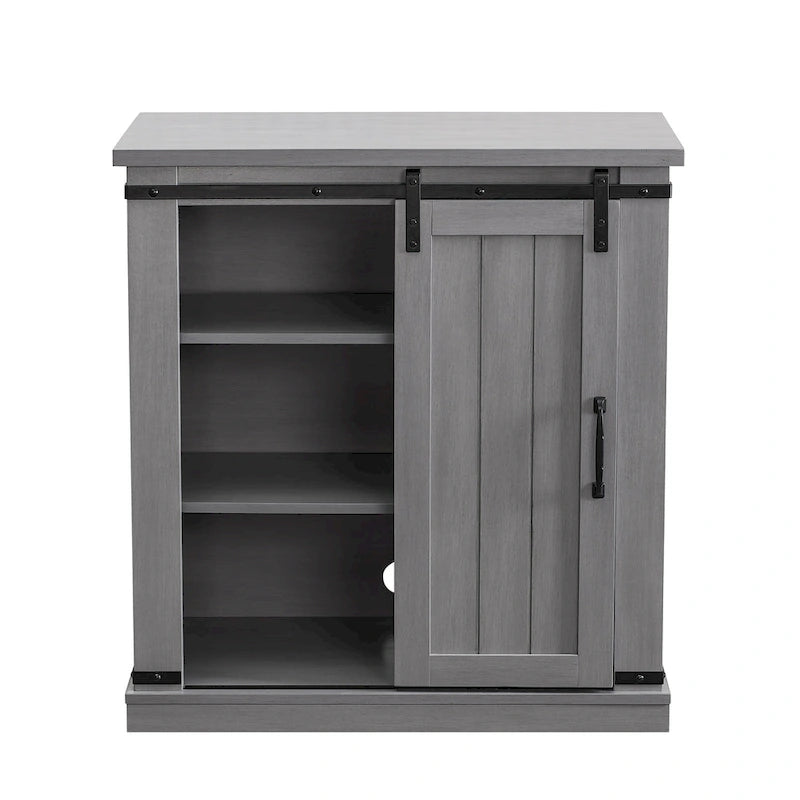Meuble de rangement coulissant style porte de grange de 32 po de largeur