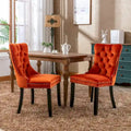 Set of 2 Modern High-End Tufted Solid Wood Upholstered Dining Chair with Nailhead Trim