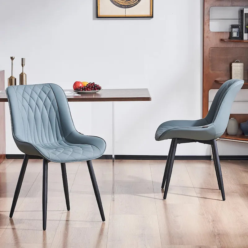 Lot de 2 chaises de salle à manger modernes rembourrées