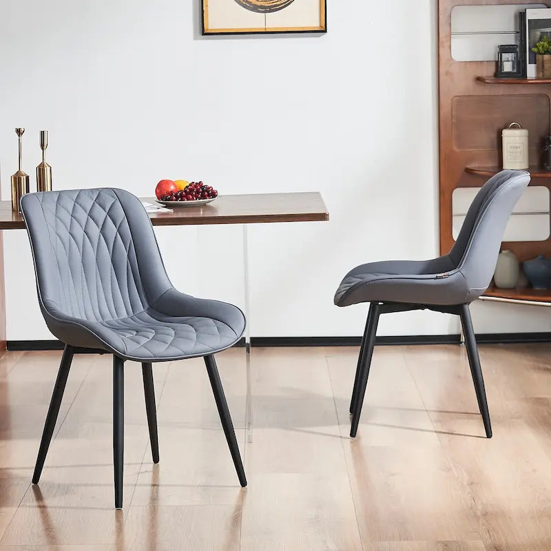 Lot de 2 chaises de salle à manger modernes rembourrées