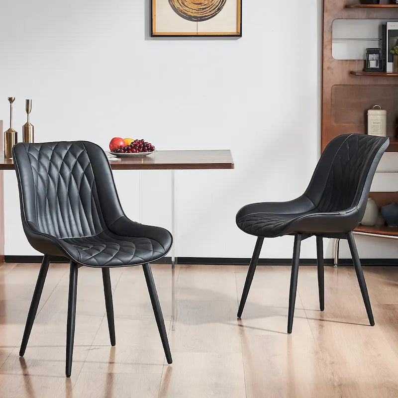 Lot de 2 chaises de salle à manger modernes rembourrées