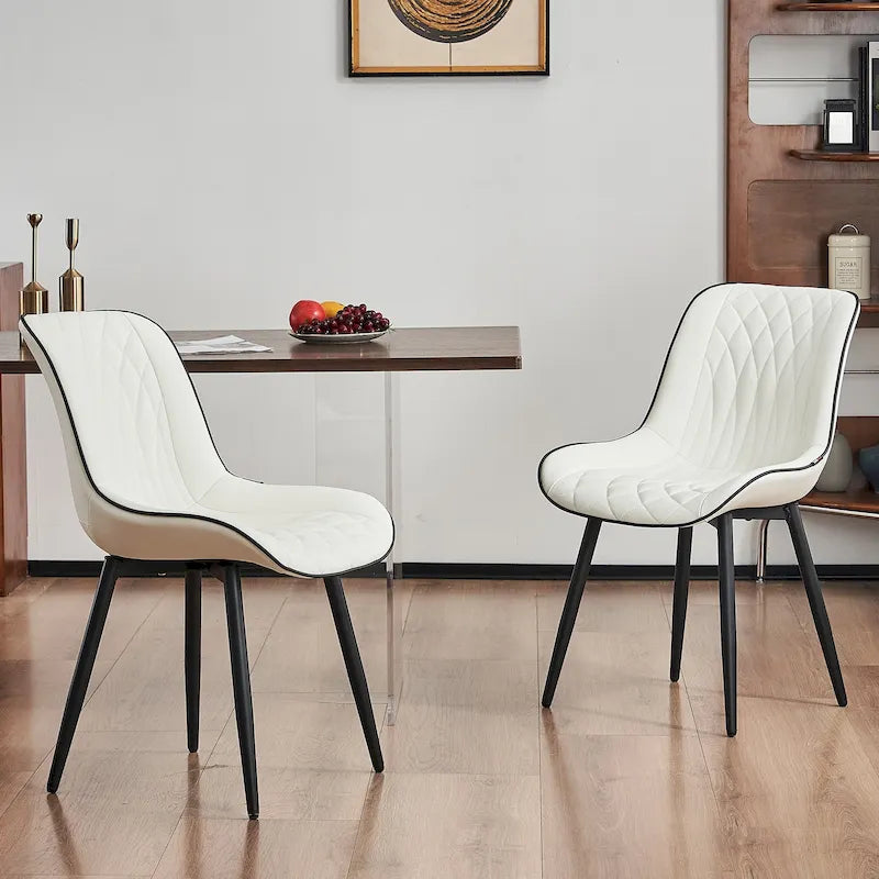 Lot de 2 chaises de salle à manger modernes rembourrées