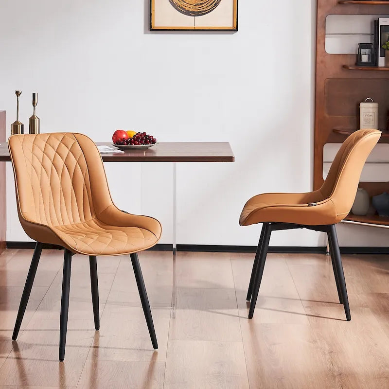 Lot de 2 chaises de salle à manger modernes rembourrées