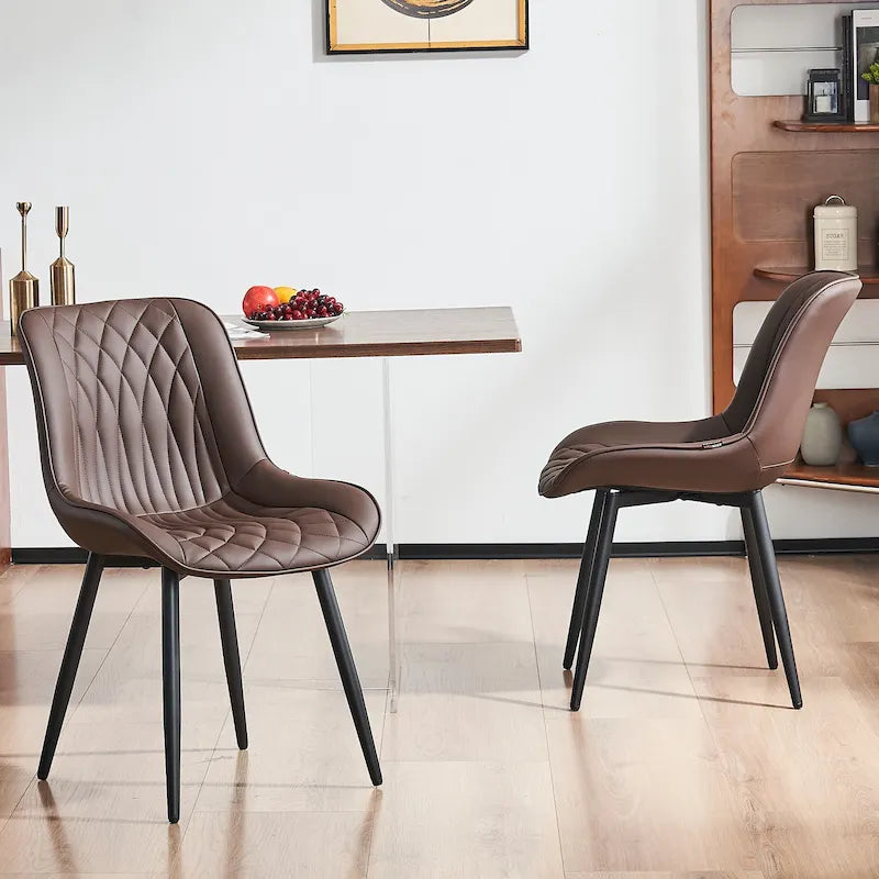Lot de 2 chaises de salle à manger modernes rembourrées