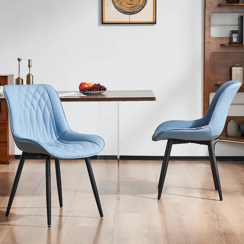 Lot de 2 chaises de salle à manger modernes rembourrées