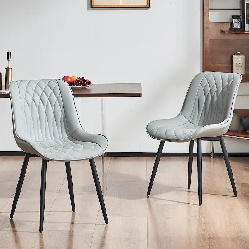 Lot de 2 chaises de salle à manger modernes rembourrées