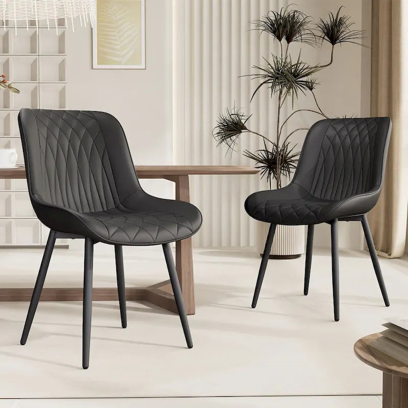 Lot de 2 chaises de salle à manger modernes rembourrées