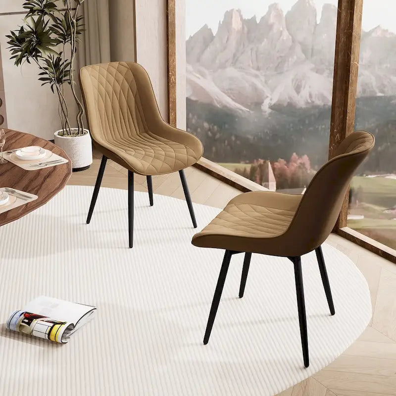 Lot de 2 chaises de salle à manger modernes rembourrées