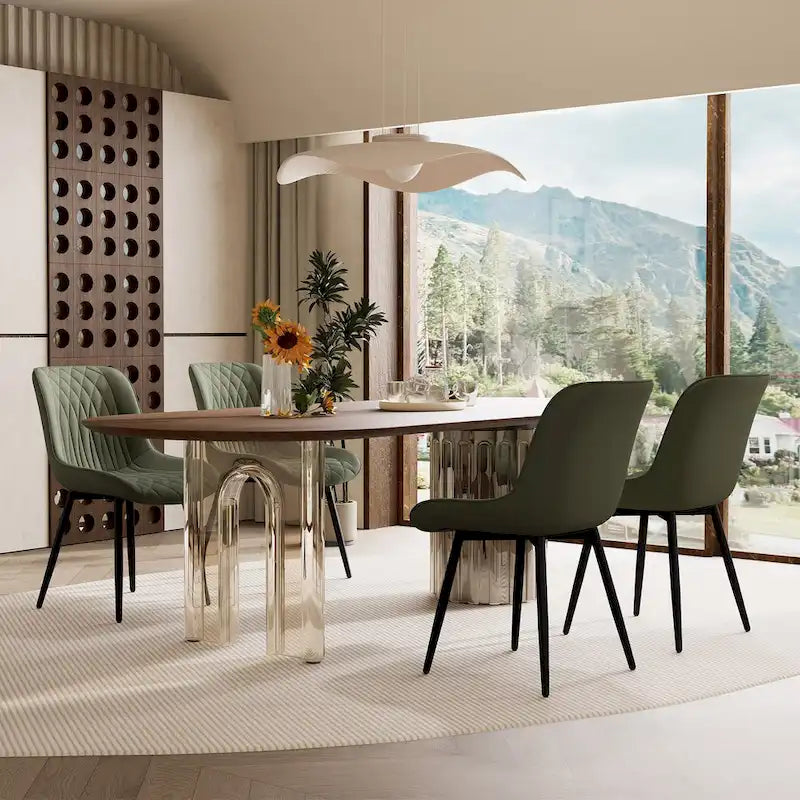 Lot de 2 chaises de salle à manger modernes rembourrées