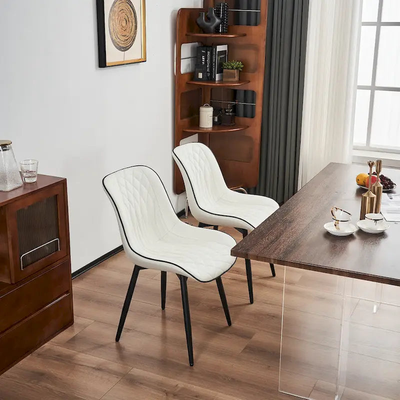 Lot de 2 chaises de salle à manger modernes rembourrées