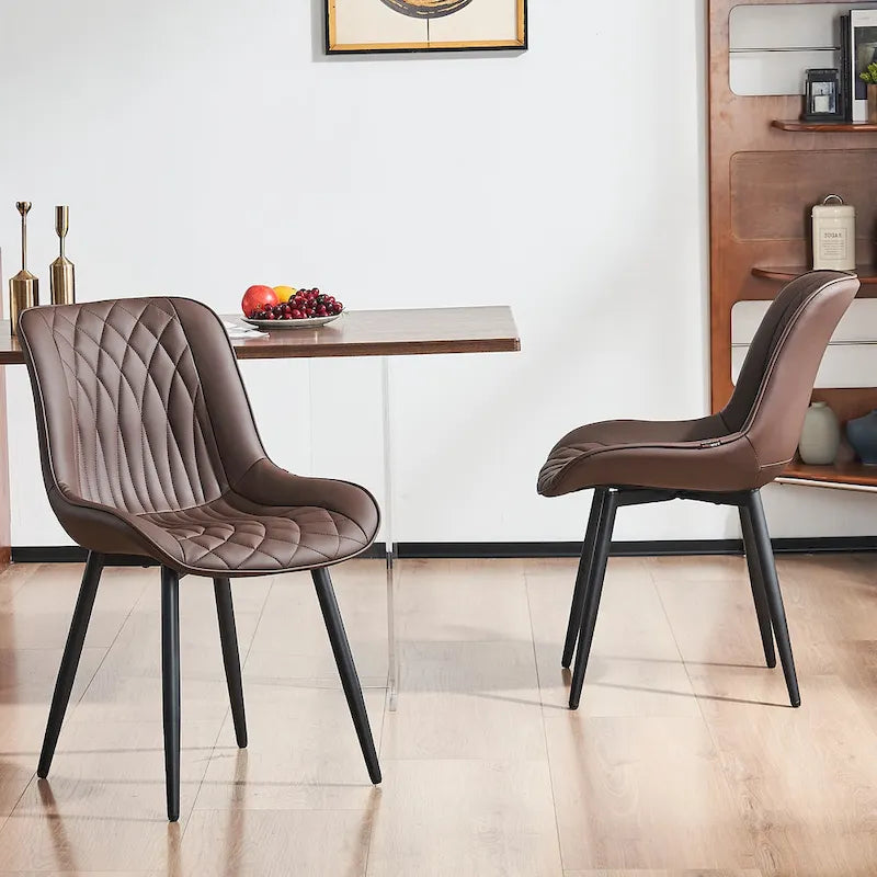 Lot de 2 chaises de salle à manger modernes rembourrées