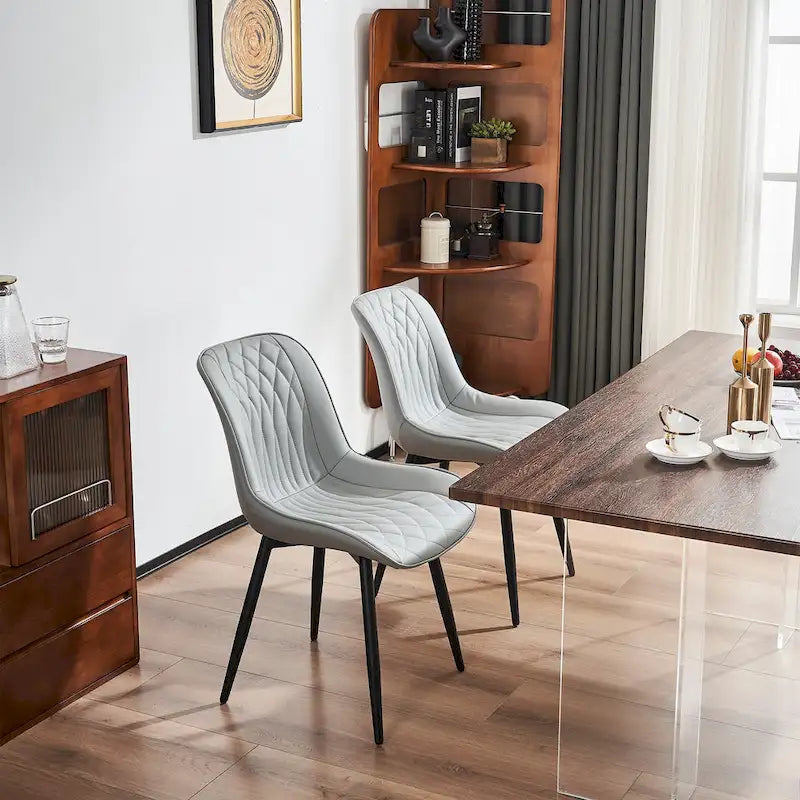 Lot de 2 chaises de salle à manger modernes rembourrées