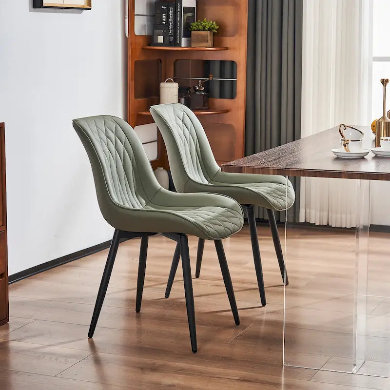 Lot de 2 chaises de salle à manger modernes rembourrées