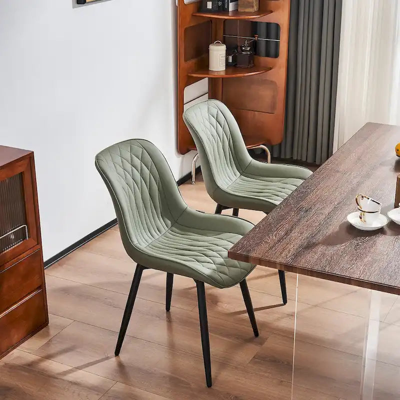 Lot de 2 chaises de salle à manger modernes rembourrées