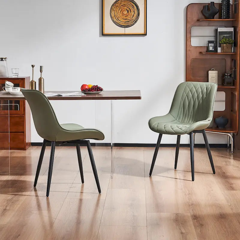 Lot de 2 chaises de salle à manger modernes rembourrées