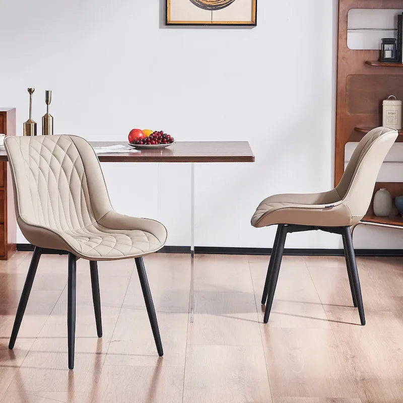 Lot de 2 chaises de salle à manger modernes rembourrées
