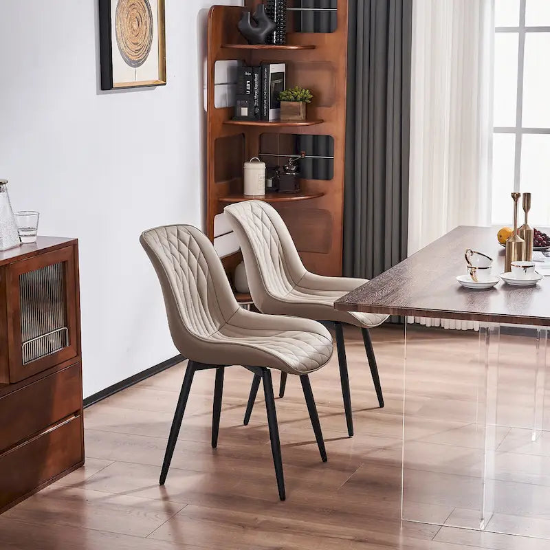 Lot de 2 chaises de salle à manger modernes rembourrées