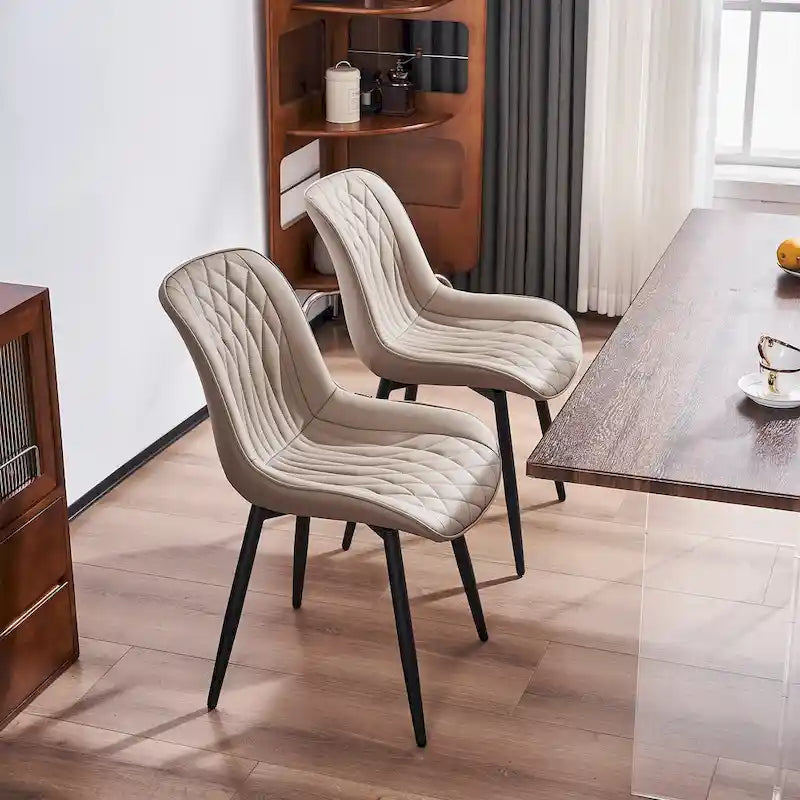 Lot de 2 chaises de salle à manger modernes rembourrées