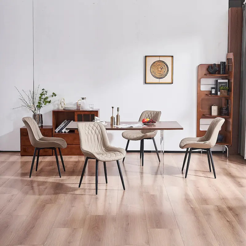 Lot de 2 chaises de salle à manger modernes rembourrées