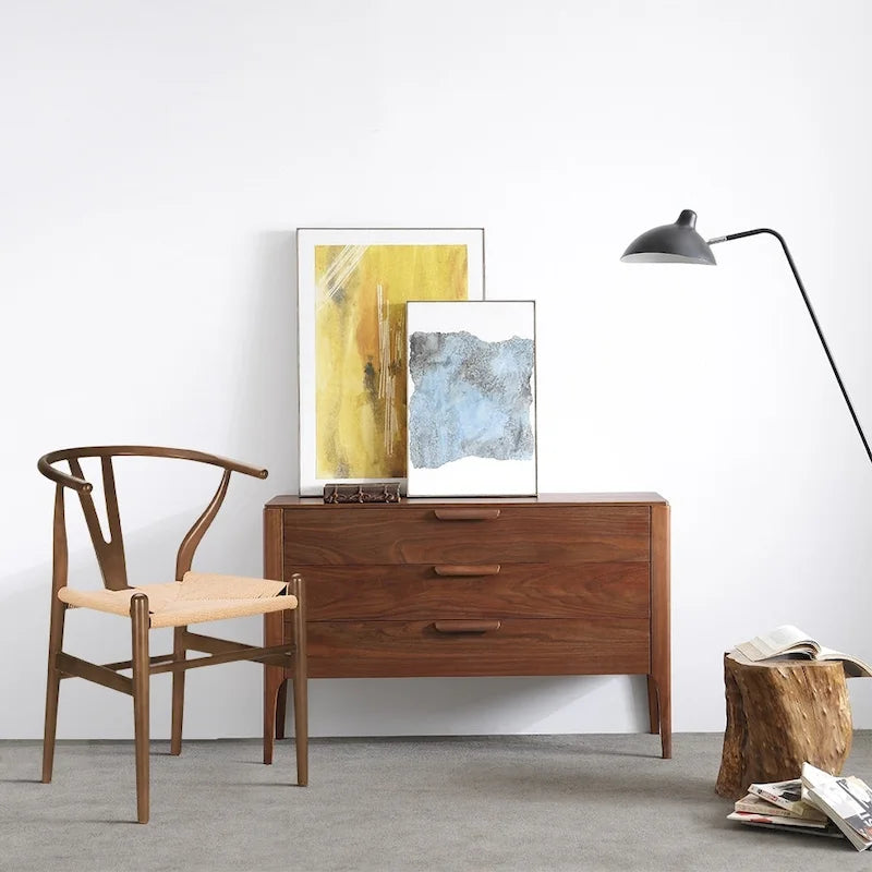 Poly & Bark Weave Chair - Bois massif avec assise tissée