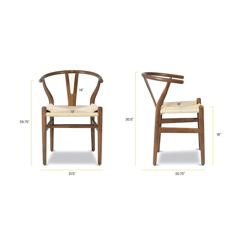Poly & Bark Weave Chair - Bois massif avec assise tissée