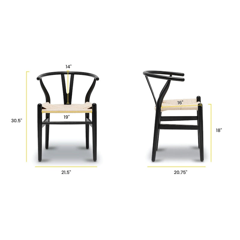 Poly & Bark Weave Chair - Bois massif avec assise tissée