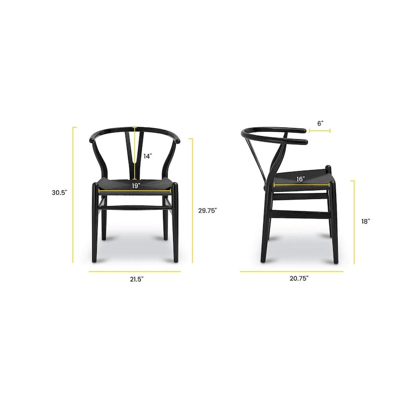Poly & Bark Weave Chair - Bois massif avec assise tissée