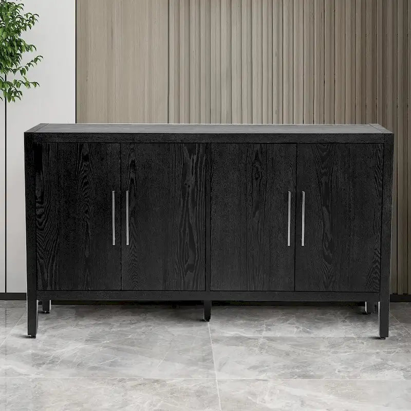 Buffet bas vintage minimaliste avec pieds en pin massif