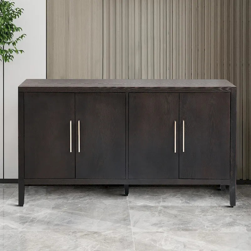Buffet bas vintage minimaliste avec pieds en pin massif