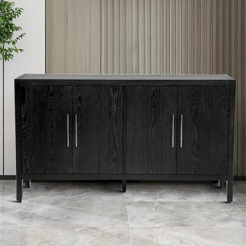 Buffet bas vintage minimaliste avec pieds en pin massif