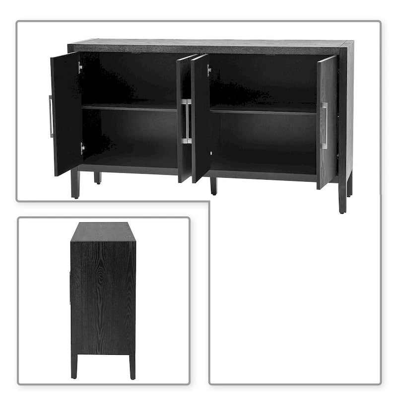 Buffet bas vintage minimaliste avec pieds en pin massif