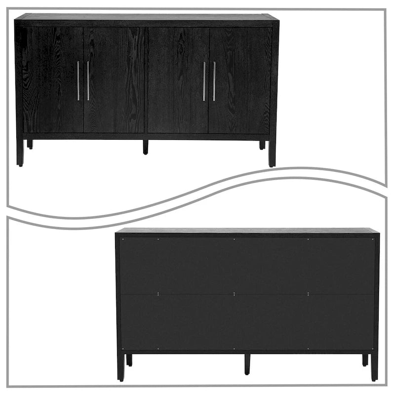 Buffet bas vintage minimaliste avec pieds en pin massif