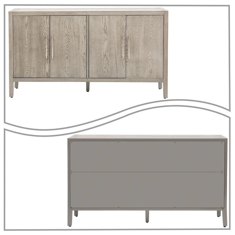 Buffet bas vintage minimaliste avec pieds en pin massif
