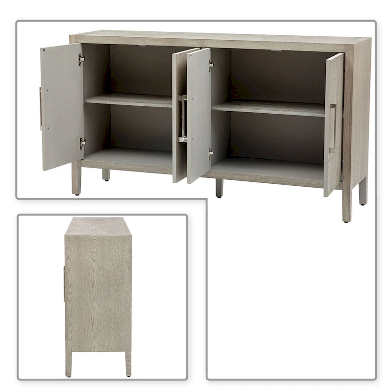 Buffet bas vintage minimaliste avec pieds en pin massif
