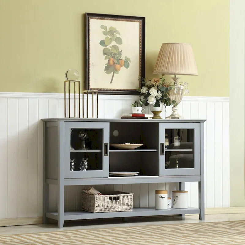 Table buffet contemporaine 55 pouces grise