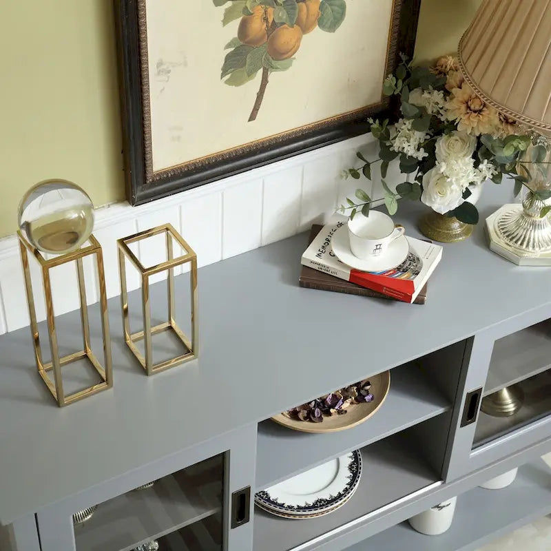 Table buffet contemporaine 55 pouces grise