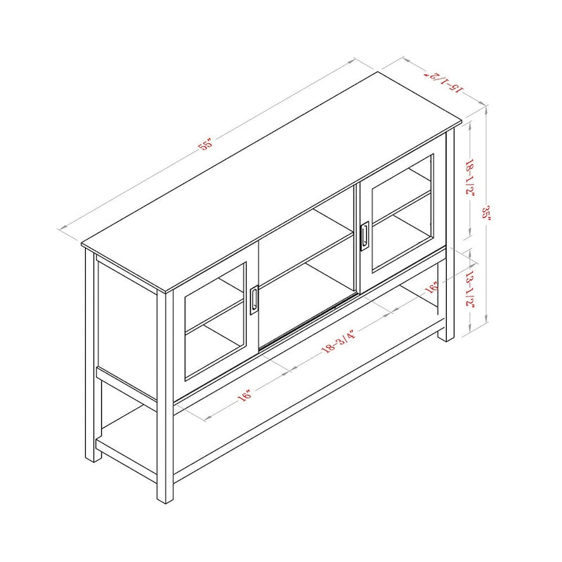 Table buffet contemporaine 55 pouces grise