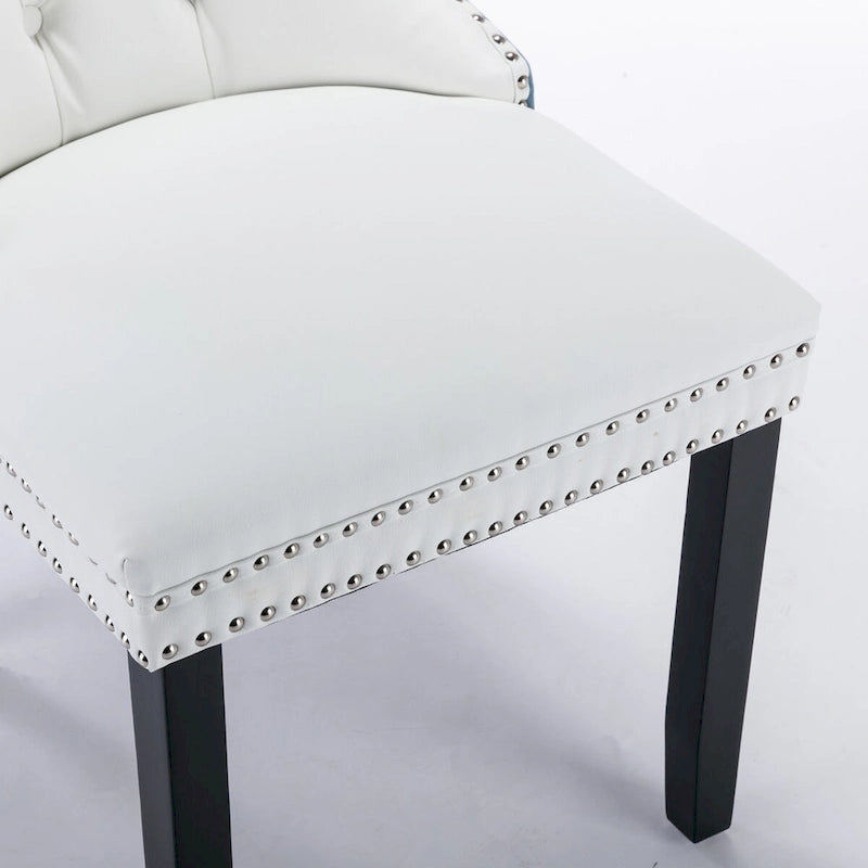 Chaise de salle à manger capitonnée haut de gamme avec garniture cloutée, lot de 2