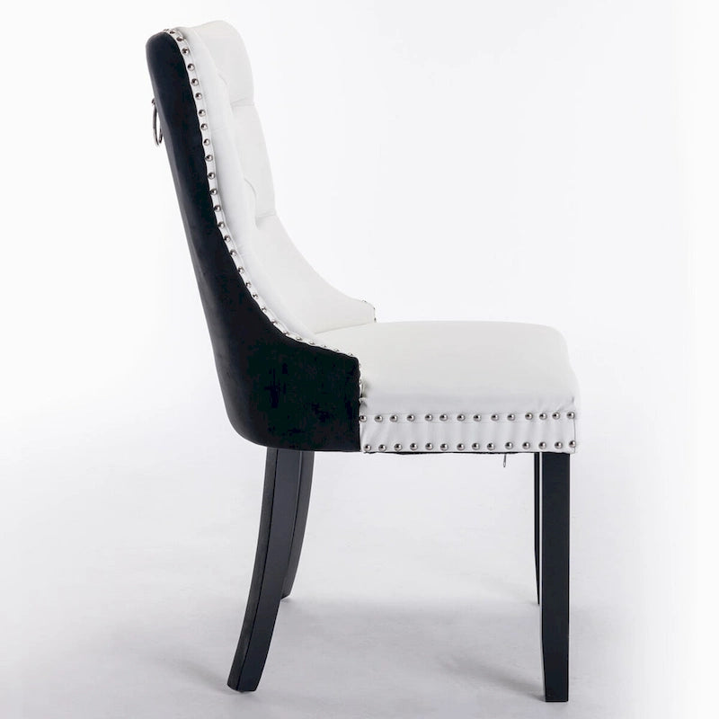 Chaise de salle à manger capitonnée haut de gamme avec garniture cloutée, lot de 2