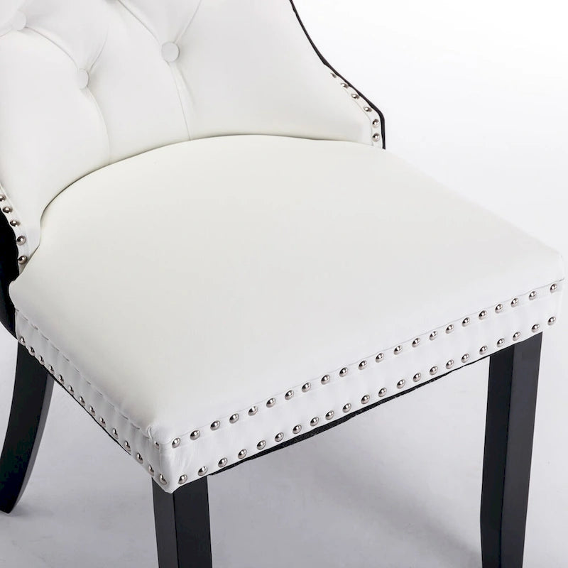 Chaise de salle à manger capitonnée haut de gamme avec garniture cloutée, lot de 2