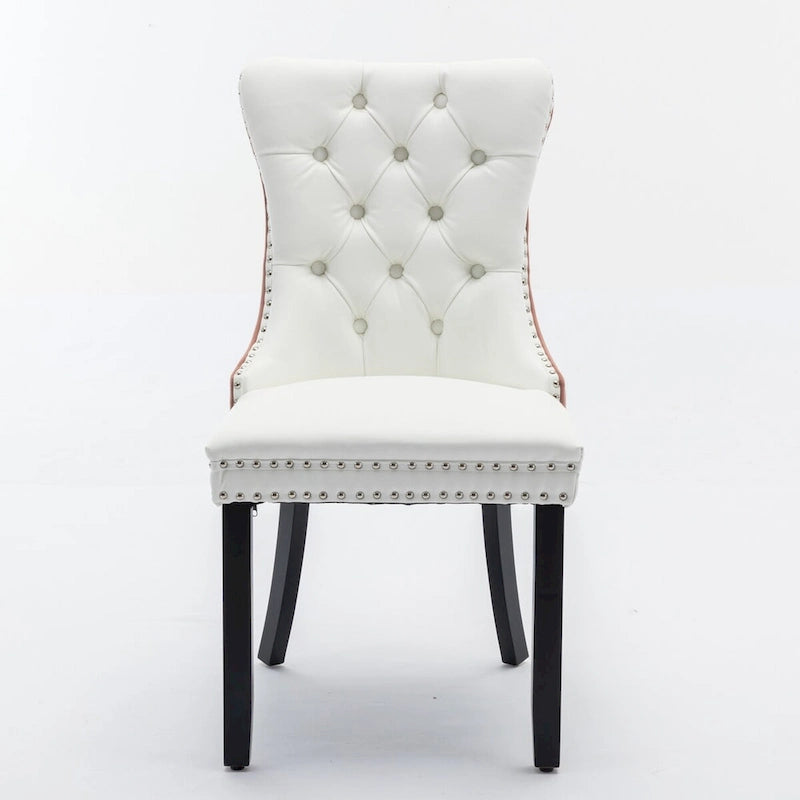 Chaise de salle à manger capitonnée haut de gamme avec garniture cloutée, lot de 2